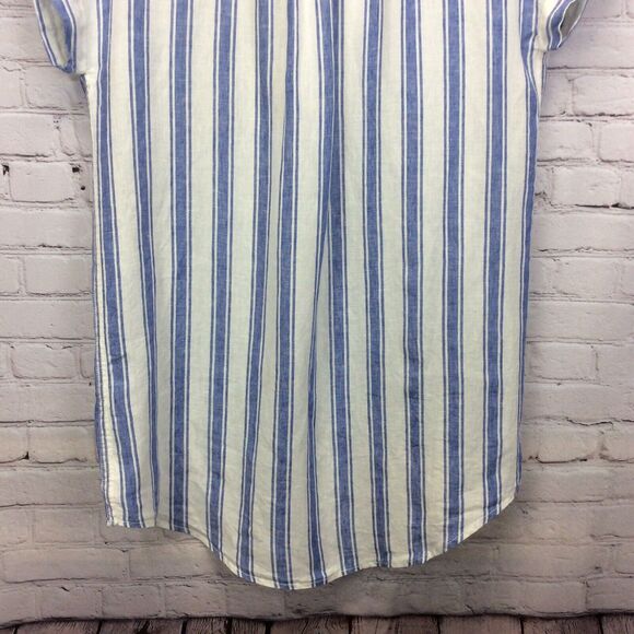 C &C California Linen Shirt Dress Women's Size 3X Blue/White Stripe Lagenlook - Picture 8 of 10